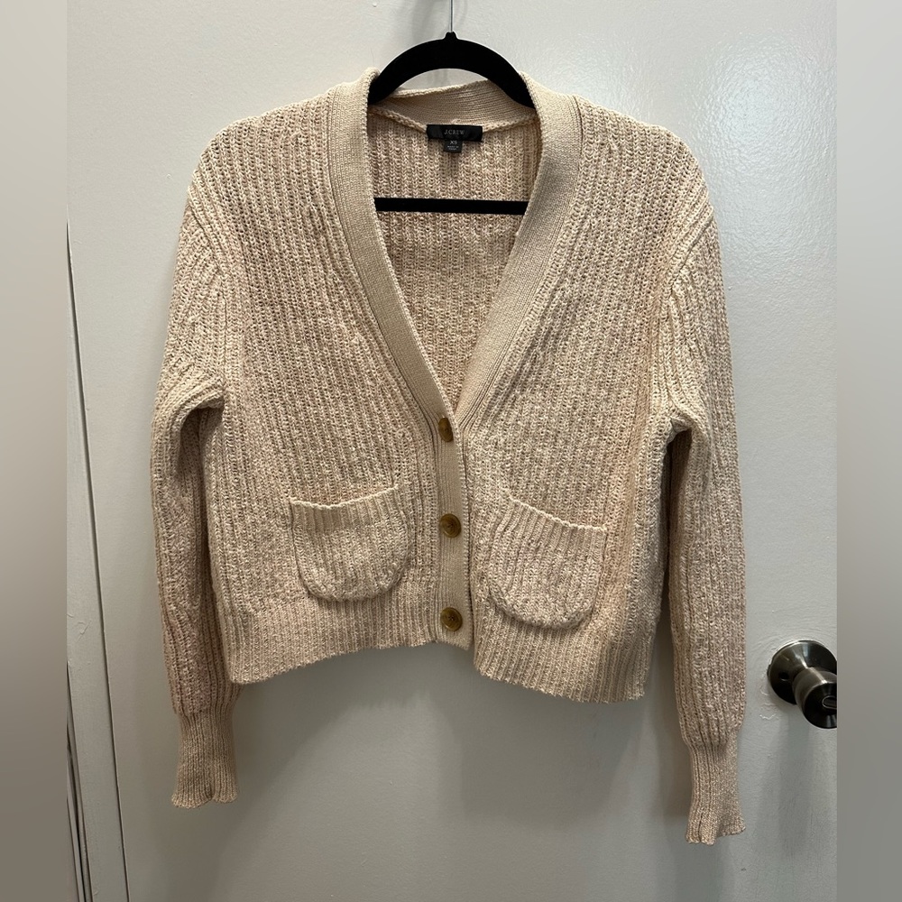 J.Crew knit chunky cardigan oatmeal color